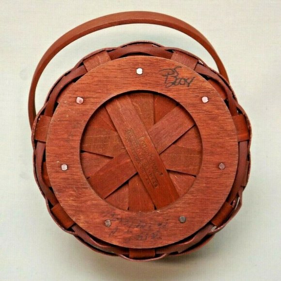 Longaberger 2004 Prototype Hostess Appreciation Basket with Green Cloth Lid - Picture 11 of 13